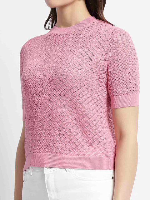 Madame Pink Knitted Crew Neck Top