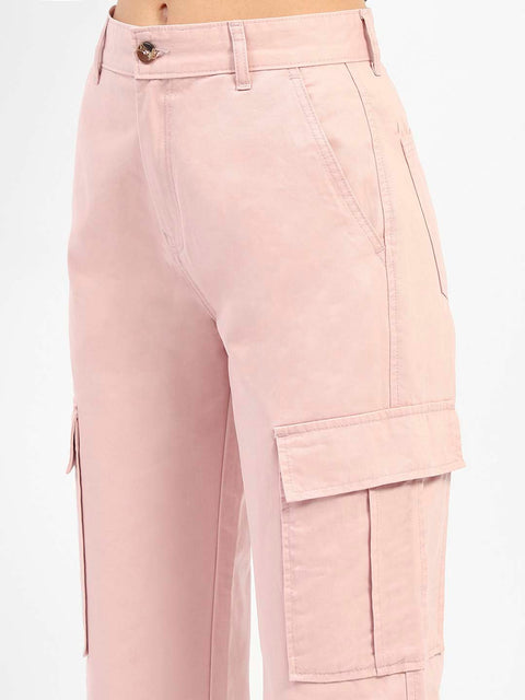 Madame Solid Pink Cargo Jeans