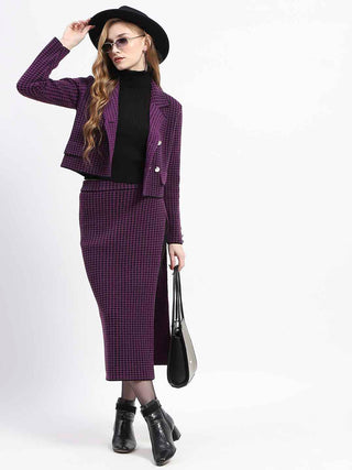 Madame Black Striped Double-Breasted Co-ord Set