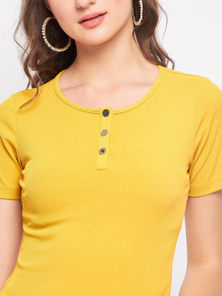 Madame Casual Mustard Cotton Top
