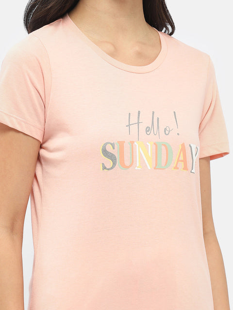 mSECRET Typography Peach Nightsuit