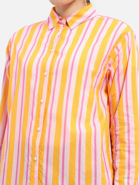 Madame Striped Mustard Yellow Shirt