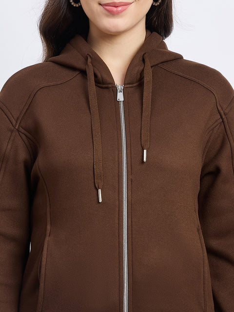 Madame Solid Brown Sweatshirt