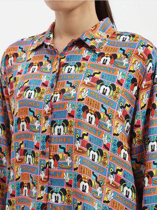 Madame Disney Printed Orange Shirt