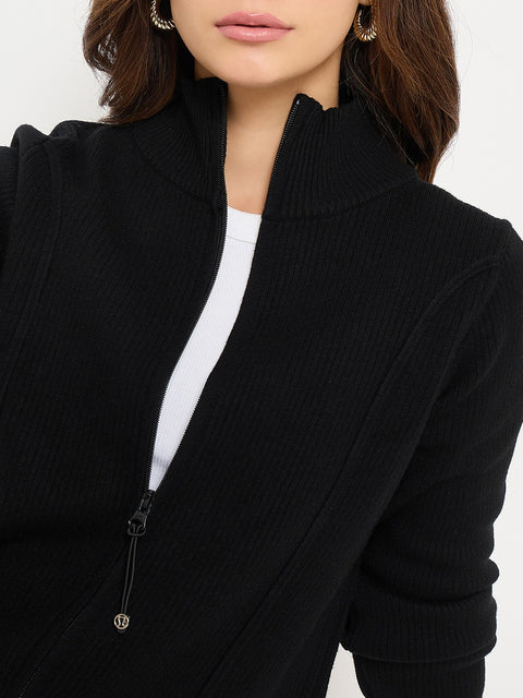 Madame Mock Neck Black Sweater