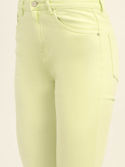 Madame Mid Rise Cotton Green Denim