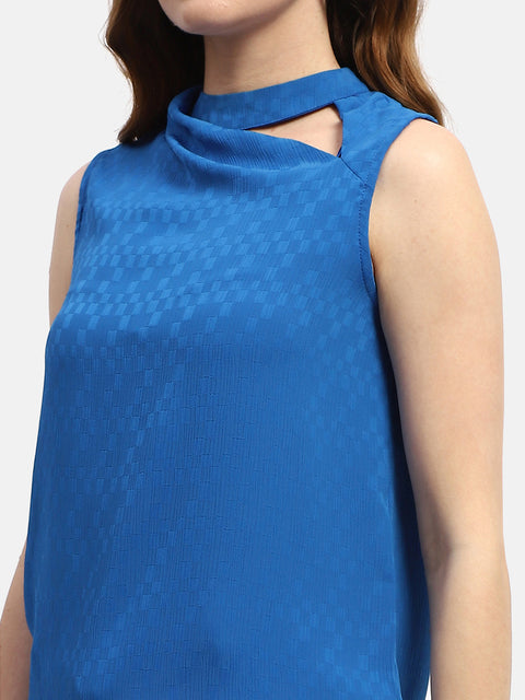 Madame Cowl Neck Royal Blue Top