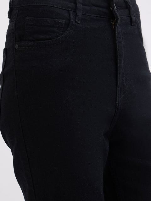 Madame Black Flared Fit Cotton Jeans