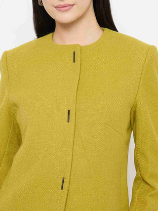Madame Round Neck Green Short Coat