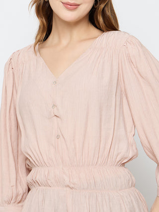 Madame Rayon Blend Pink Peplum Top