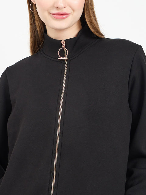 Madame Solid Black Sweat-Shirt