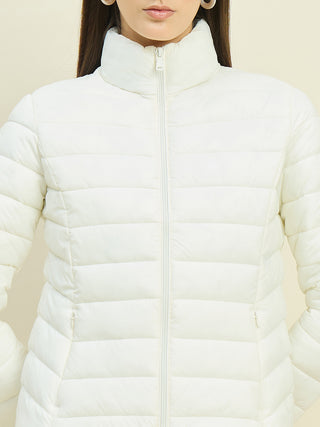 Madame Off White Quilted Puffer Jacket