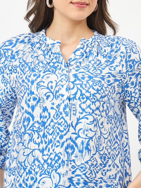 Madame Royal Blue Rayon-Blend Top