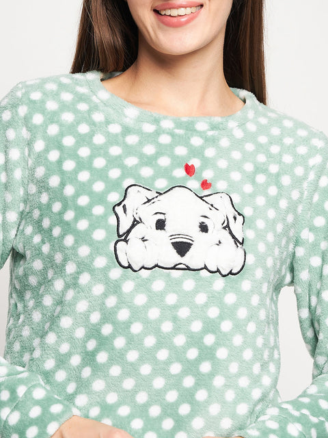 mSECRET Green Round Neck Nightsuit