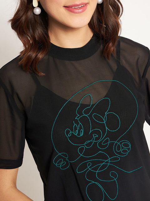 Madame Black Disney Print Top