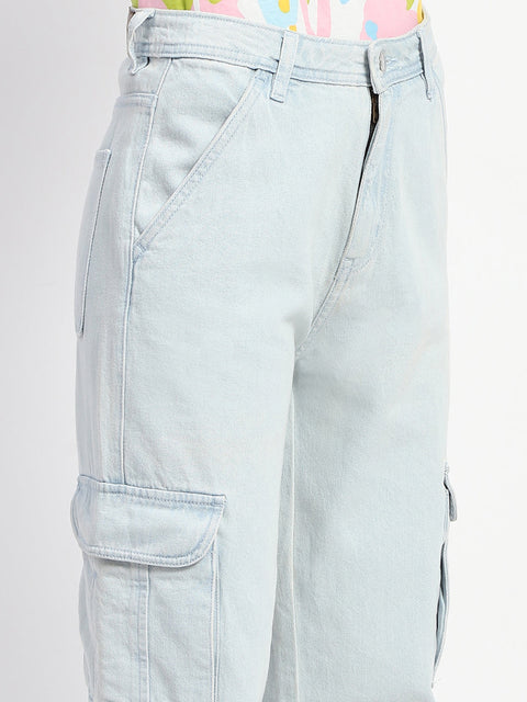 Madame Cargo Ice Blue Light Wash Denim