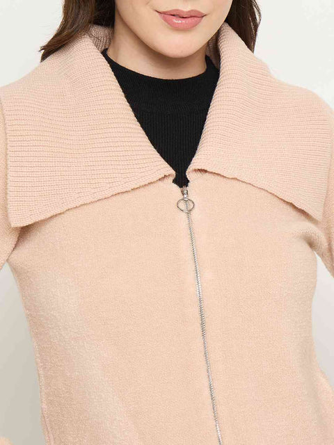 Madame Wide Collar Peach Sweater