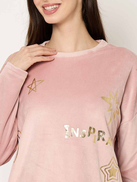 mSECRET Blush Pink Crew Neck Sweatshirt