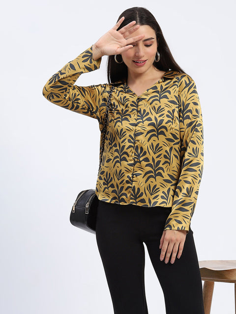 Madame Golden Leaf Print Shirt