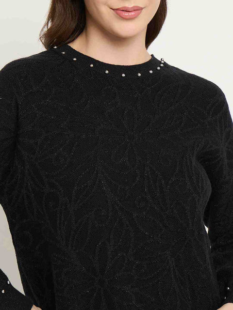 Madame Embellished Black Sweater