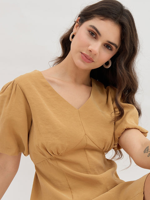 Madame Ruffle Flare Sleeve Dress