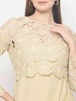 Madame Lace Overlay Wrap Lemon Yellow Dress