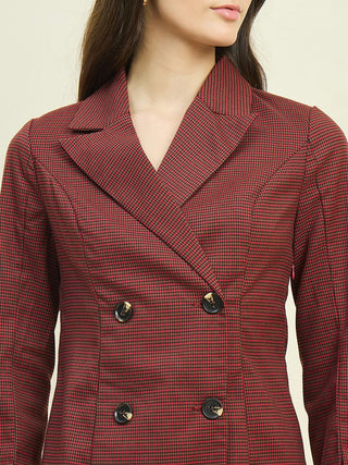 Madame Double Breasted Red Dress