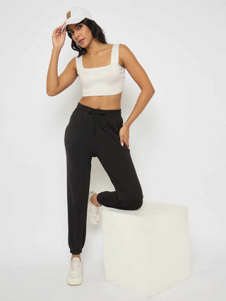mSECRET Black Elastic Hem Cotton Joggers