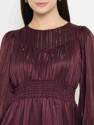 Madame Tiered Wine Red A Line Mini Dress