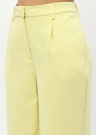 Madame Straight Fit Lime Yellow Trousers