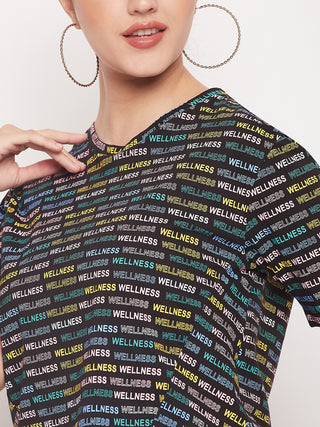 Madame Regular Fit Round Neck Printed T-shirt