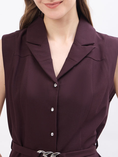 Madame Wine Viscose Blend Blazer Dress