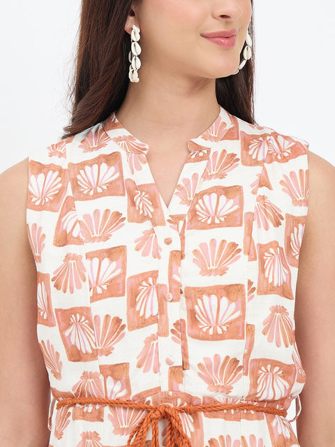 Madame Rust Rayon Linen Blend Midi Dress