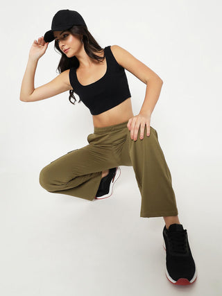 mSECRET Straight Olive Green Cargo Track Bottoms