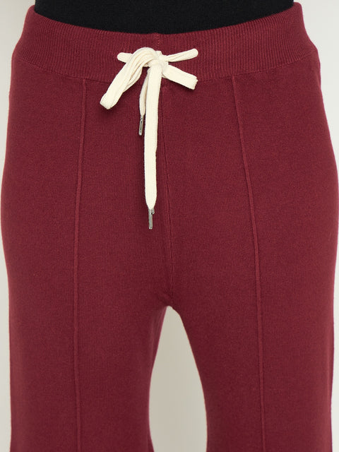 Madame Wine Colour Wide Leg Bottoms