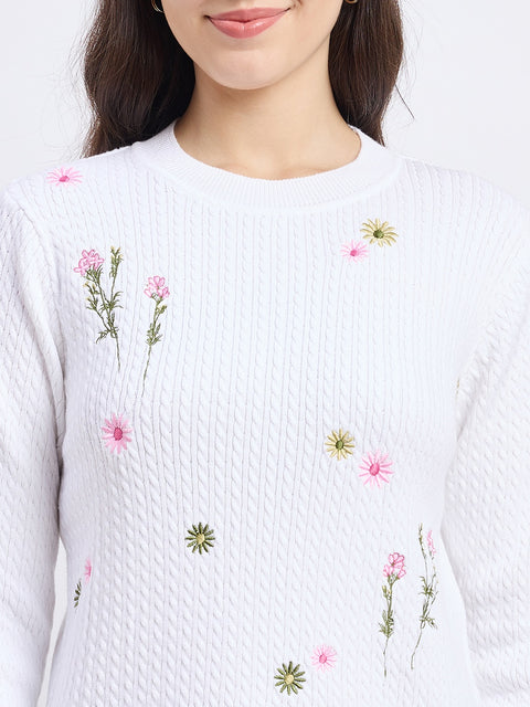 Madame White Cotton Knit Top