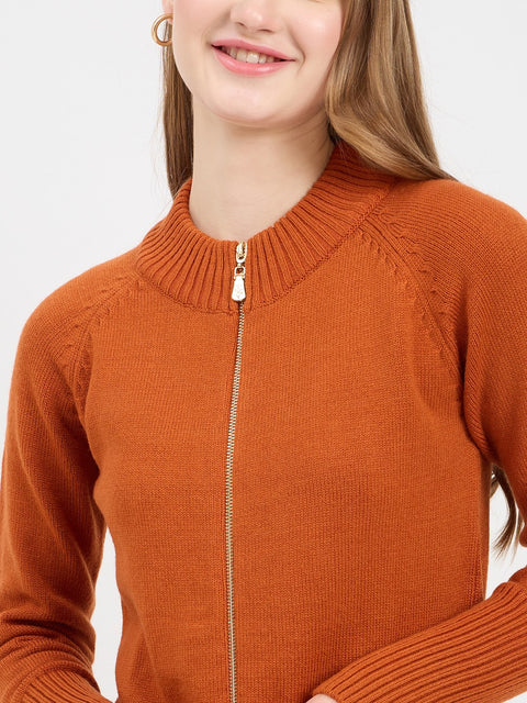 Madame Brunt Orange Zipper Sweater