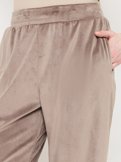 mSECRET Brown Solid Track Bottoms