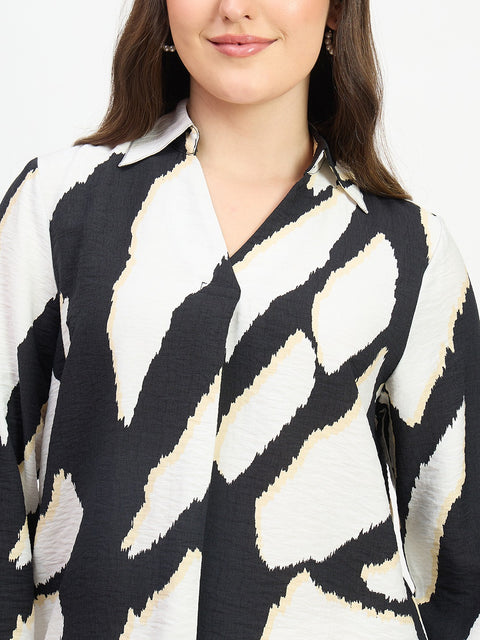 Madame Floral Black Rayon Blend Shirt