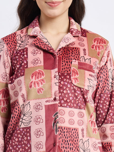 mSECRET Blush Printed Nightsuit
