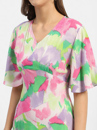 Madame Floral Print Pink Maxi Dress