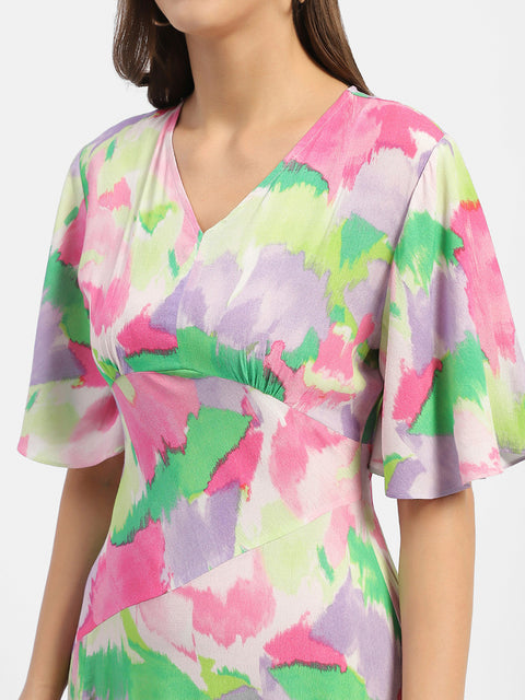 Madame Floral Print Pink Maxi Dress