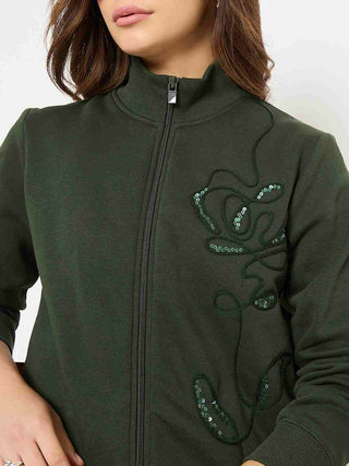 Madame Mock Neck Embellished Sweatshirt