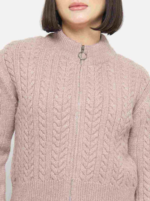 Madame Cable Knit Mauve Sweater
