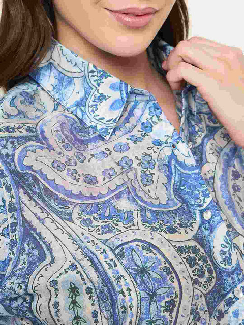 Madame Paisley Print Blue Shirt