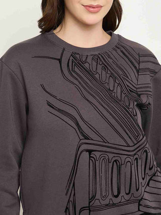 Madame Printed Grey Sweatshirt