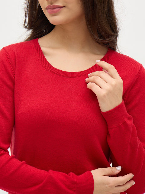 Madame Red Basic Pullover Sweater