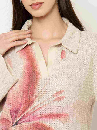 Madame Beige Floral Print Shirt