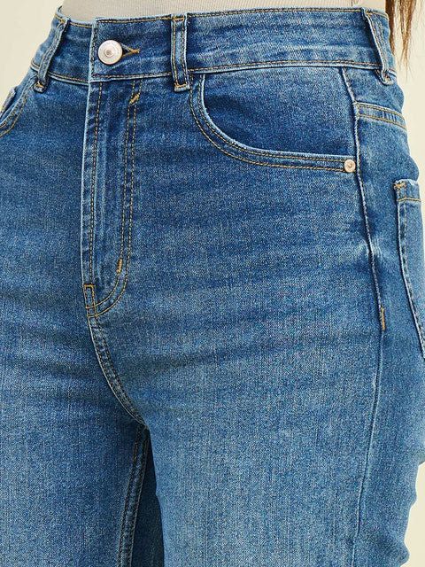 Madame Blue Double Wash Straight Fit Jeans