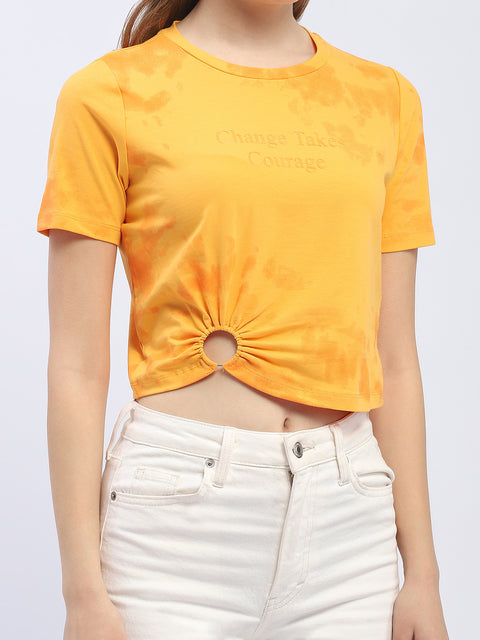 Madame Tie-Dye Light Orange Crop T-Shirt